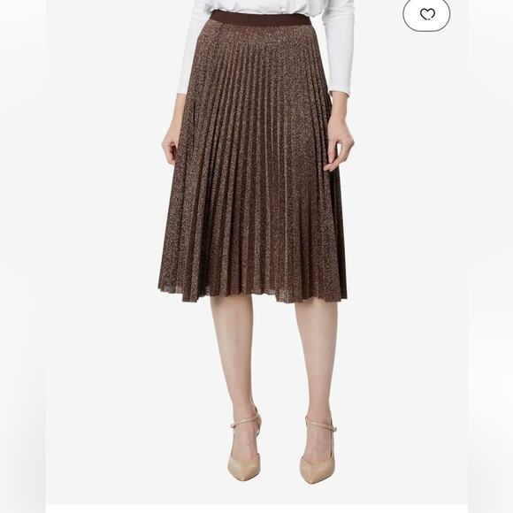 CALLIGRAPHIE Dresses & Skirts - Calligraphie NWT Gold Pleated Skirt Size M
